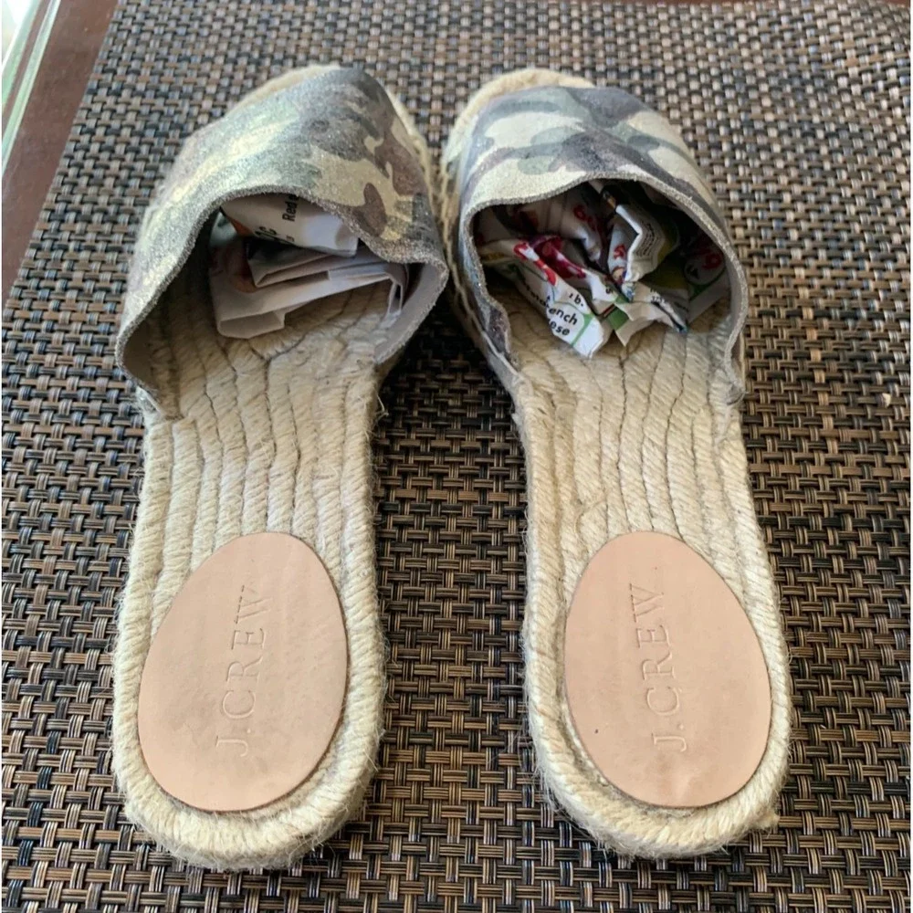 JCrew‎ Camo Metallic Espadrilles Sz 7